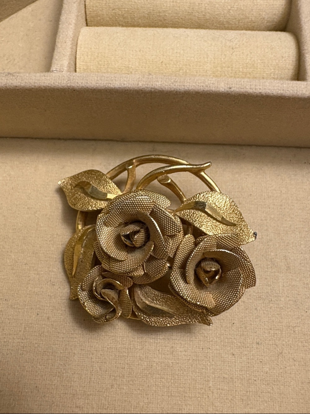 Coro Gold Floral Rose Brooch Pin - Elegant Women’s Jewelry